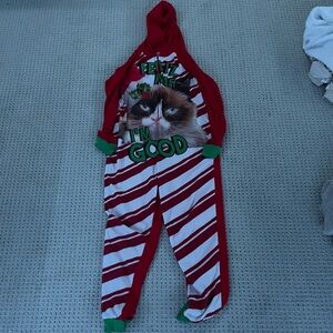 Grumpy Cat Christmas Onesie with Hood